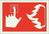 41G068 Fire Alarm Sign, 7 x 10In, Green/Red