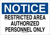 41G089 Admittance Sgn, 10 x 14In, Blk/Ble and Wht