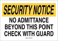 41G125 Security Sign, 14 x 20In, Yllw/Blk and Wht