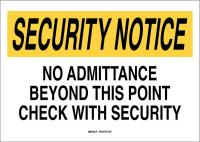 41G126 Security Sign, 14 x 20In, Yllw/Blk and Wht