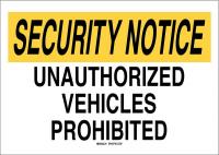 41G133 Security Sign, 14 x 20In, Yllw/Blk and Wht