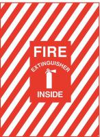 41G268 Fire Extinguisher Sign, 7 x 10In, Wht/Red