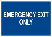 41G193 Emergency Sign, 10 x 14In, White/Blue