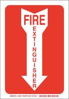 41G198 Fire Extinguisher Sign, 14 x 10In, Wht/Red