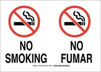 41G278 No Smoking Sign, 7 x 10In, Black/Red/White