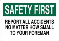 41G210 Safety Sign, 10 x 14In, White on Brown