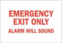 41G242 Emergency Sign, 10 x 14In, Red/White