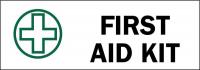 41G246 First Aid Sign, 10 x 14In, White on Brown