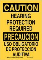 41G259 Caution Sign, 14 x 10In, White on Brown