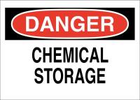 41G296 Chemical Sign, 7 x 10In, Blk/Red on White