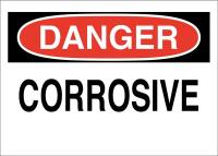 41G298 Chemical Sign, 7 x 10In, Blk/Red on White