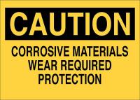 41G315 Chemical Sign, 7 x 10In, Black on Yellow