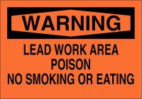 41G369 Chemical Sign, 7 x 10In, Black on Orange