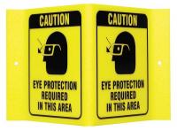 41G384 Caution Sign, 6 x 9In, Black/Yellow