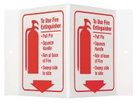 41G392 Fire Extinguisher Sign, 6 x 9In, Red/Wht