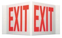 41G393 Exit Sign, 8 x 15In, Red/White