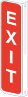 41G399 Exit Sign, 4 x 2In, White/Red