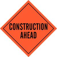 41G411 Road Sign, 36 x 36In, Black/Orange