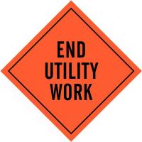 41G413 Road Sign, 48 x 48In, Black/Orange