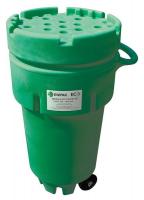 41H547 Receptacle, Wheeled, Green, 25 Gal.