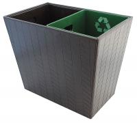 41N705 Waste Basket, 14 x 8-3/4 x 12In, Brown, PK6