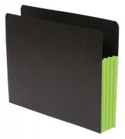 41N858 Expandable File Pocket, Black/Green, PK25