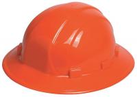 41N885 Hard Hat, Full Brim, Orange, 6-pt.Ratchet
