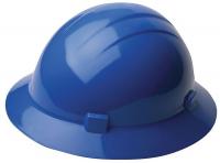 41N895 Hard Hat, Full Brim, Blue, 4-pt.Ratchet