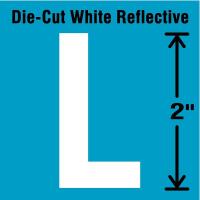 41P989 Letter Label, L, White, PK 5