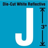 41R024 Letter Label, J, White, PK 5