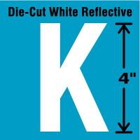 41R061 Letter Label, K, White, PK 5