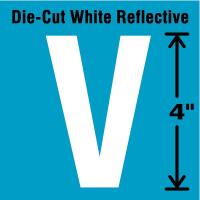41R072 Letter Label, V, White, PK 5