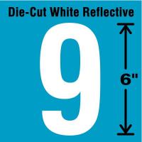41R086 Number Label, 9, White