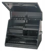 41U113 Tool Box, 26x 17-3/8x18-1/8 in, Alum, Black