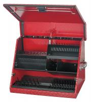 41U114 Tool Box, 26x 17-3/8 x 18-1/8 in, Alum, Red