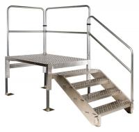 43X966 Stair Unit, Alum, 4 to 5 Steps, 1000 lb Cap
