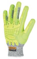 43Y982 Cut Resistant Gloves, Hi Vis Yellow, L, PR