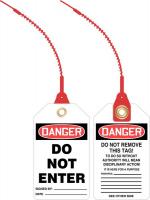 43Z168 Loop n Lock Danger Tag, 5-7/8x3-3/8, PK 10
