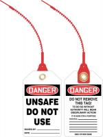 43Z170 Loop n Lock Danger Tag, 5-7/8x3-3/8, PK 10