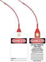 43Z171 Loop n Lock Danger Tag, 5-7/8x3-3/8, PK 10
