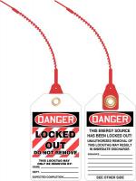 43Z174 Loop n Lock Danger Tag, 5-7/8x3-3/8, PK 10