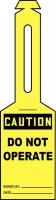 43Z181 Loop n Strap Caution Tag, 5.25x3.25, PK 25