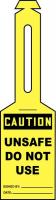 43Z182 Loop n Strap Caution Tag, 5.25x3.25, PK 25