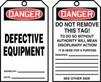 43Z183 Danger Tag By The Roll, 6-1/4 x 3, PK 100