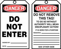 43Z186 Danger Tag By The Roll, 6-1/4 x 3, PK 250