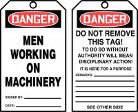 43Z191 Danger Tag By The Roll, 6-1/4 x 3, PK 100