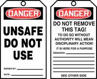 43Z196 Danger Tag By The Roll, 6-1/4 x 3, PK 250