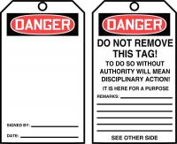 43Z243 Danger Tag By The Roll, 6-1/4 x 3, PK 100
