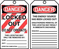 43Z245 Danger Tag By The Roll, 6-1/4 x 3, PK 100