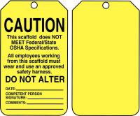 43Z280 Caution Tag, 5-3/4 x 3-1/4, PK 25